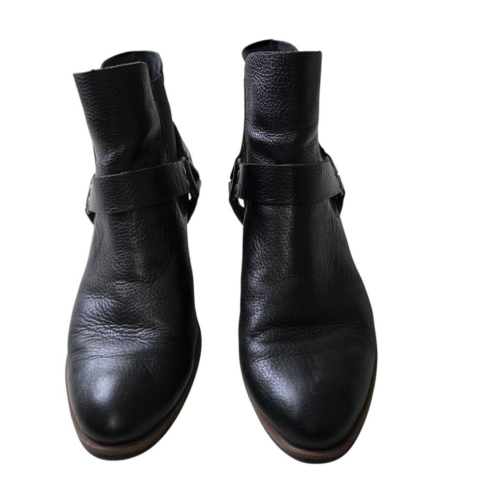 Korks Cyanna Black Pebbled Leather Boot Womens SZ 8.5 Harness Western Boho - Picture 2 of 11